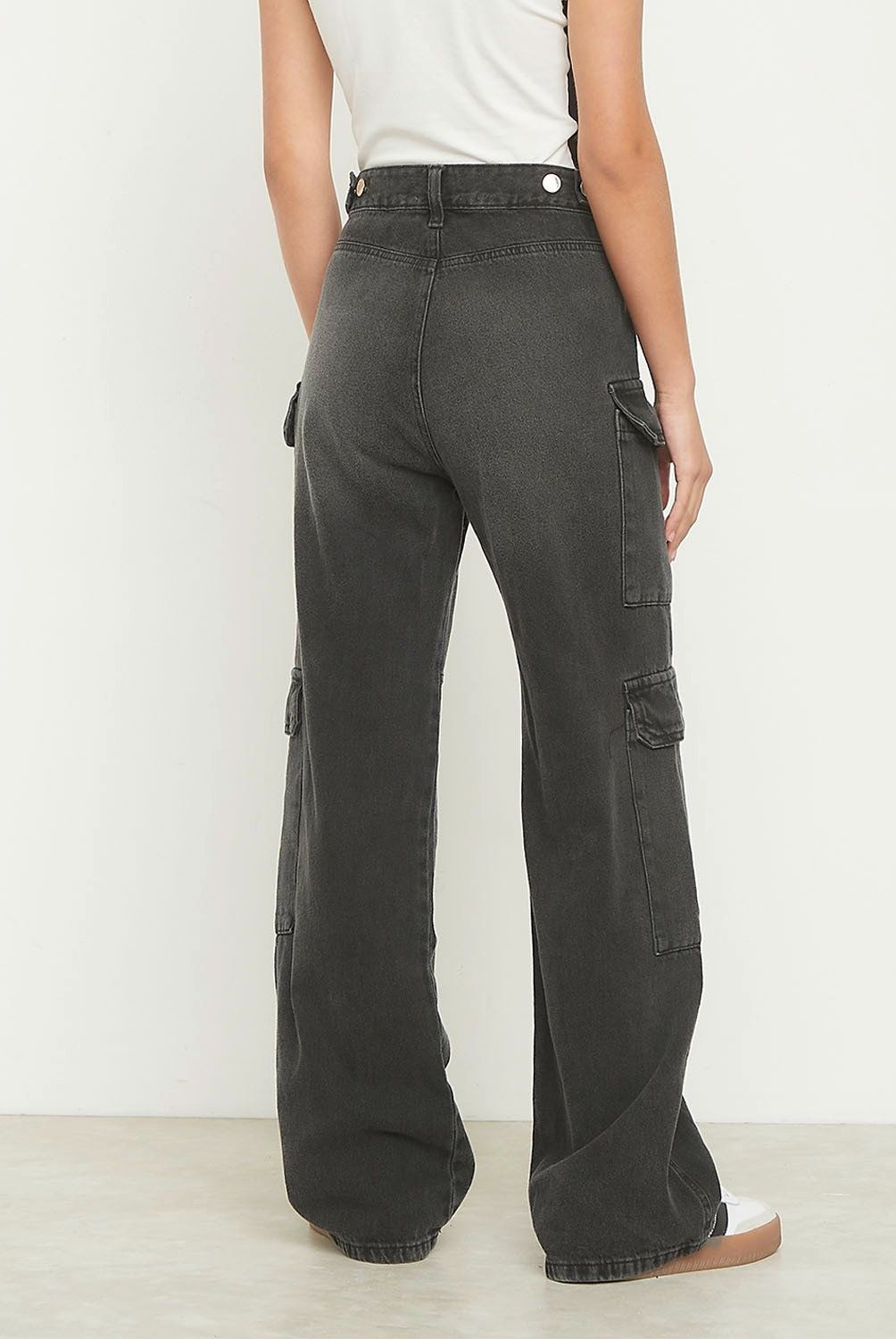 SYBILLA - Jeans Sybilla Straight Cargo Tiro Alto Mujer Algodón
