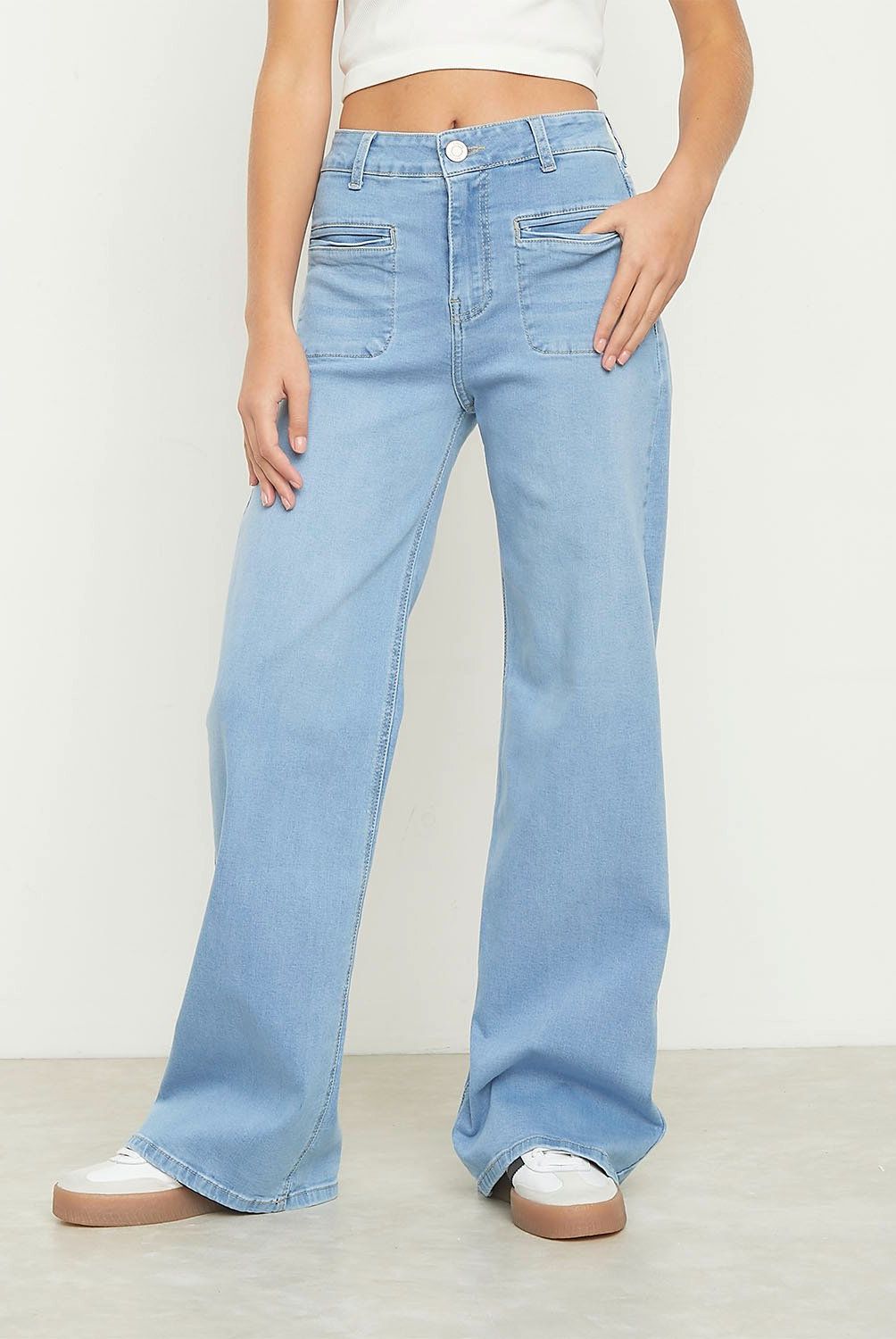 SYBILLA - Jeans Wide Leg Sybilla Algodón Tiro Alto Mujer