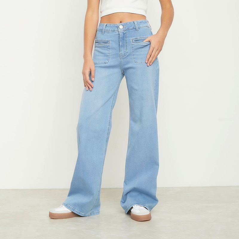SYBILLA - Jeans Wide Leg Sybilla Algodón Tiro Alto Mujer