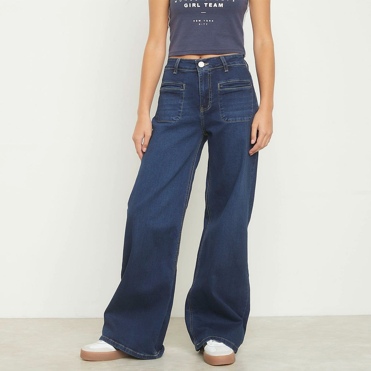 SYBILLA - Jeans Wide Leg Sybilla Algodón Tiro Alto Mujer