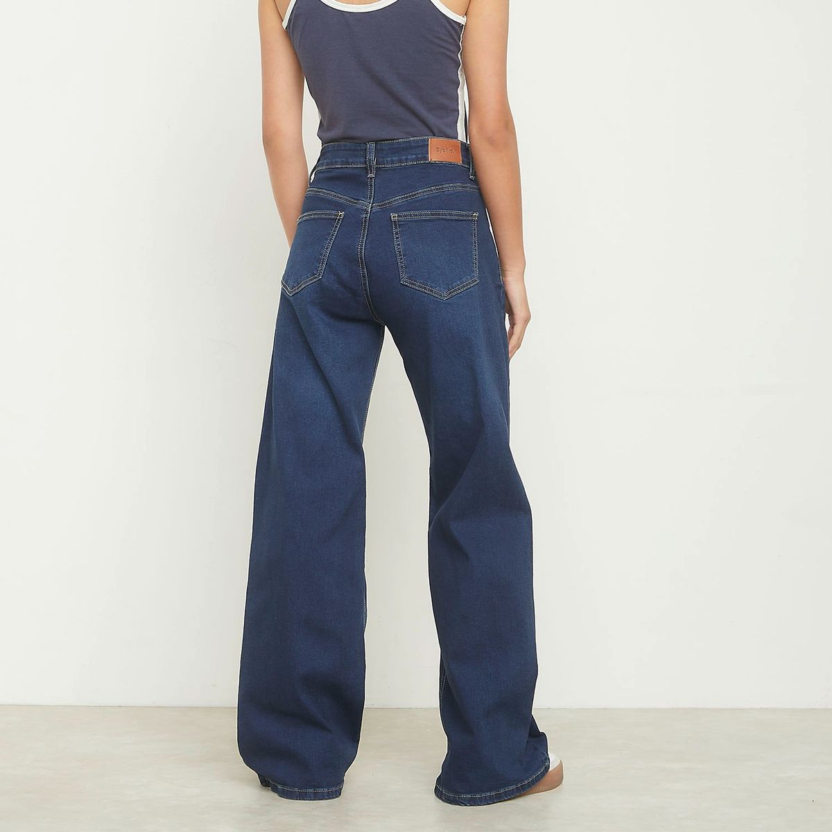 SYBILLA - Jeans Wide Leg Sybilla Algodón Tiro Alto Mujer
