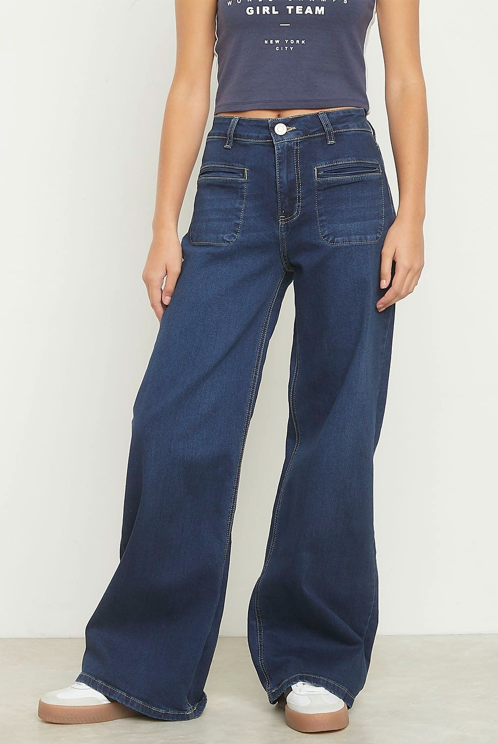 SYBILLA - Jeans Wide Leg Sybilla Algodón Tiro Alto Mujer