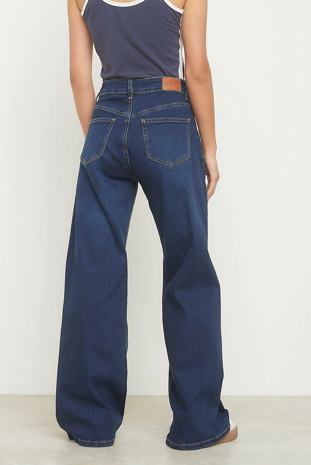 SYBILLA - Jeans Wide Leg Sybilla Algodón Tiro Alto Mujer