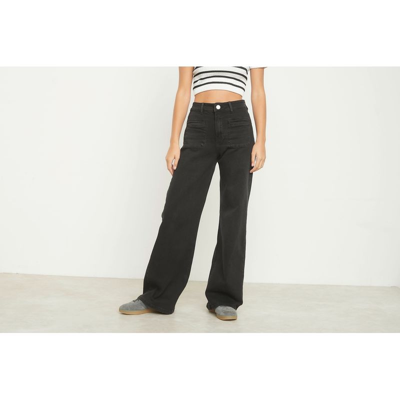 SYBILLA - Jeans Wide Leg Sybilla Algodón Tiro Alto Mujer