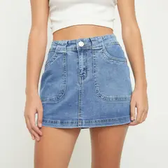 SYBILLA - Falda Corta Denim Mujer