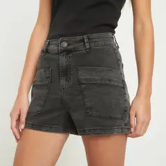 SYBILLA - Short Tiro Alto Con Bolsillos Asimétricos Mujer