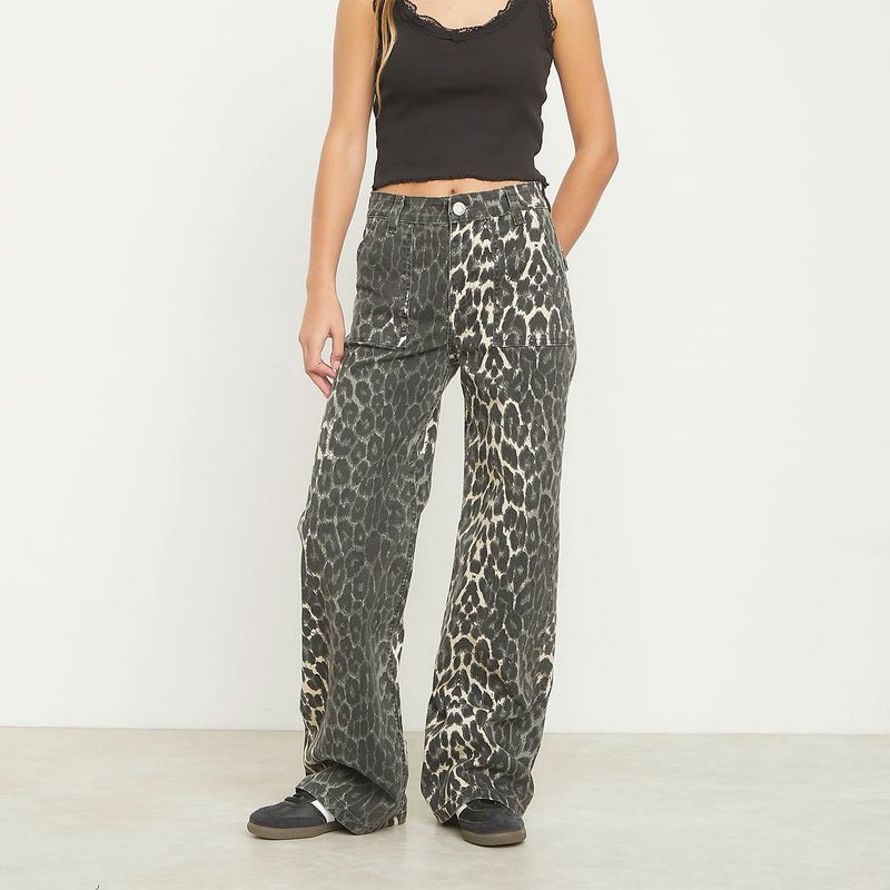 SYBILLA - Jeans Wide Leg Sybilla Tiro Alto Mujer Algodón