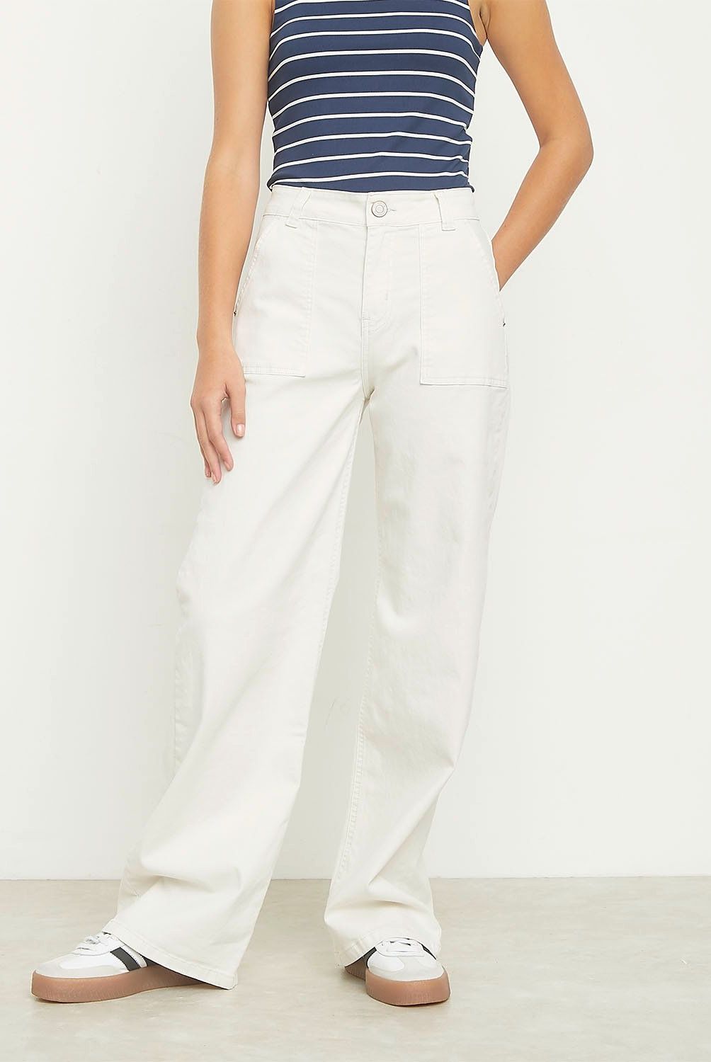 SYBILLA - Jeans Wide Leg Sybilla Tiro Alto Mujer Algodón