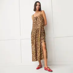 BASEMENT - Vestido Maxi Mujer Viscosa Animal Print