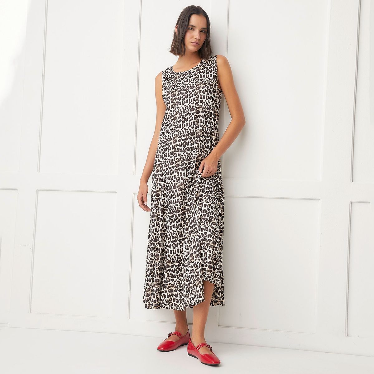 BASEMENT - Vestido Basement Maxi Mujer Animal Print