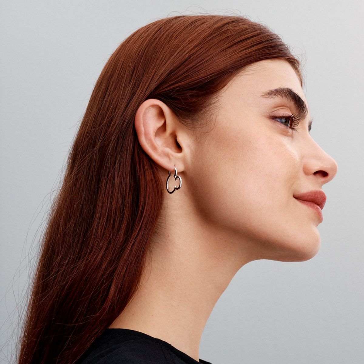 PANDORA - Aretes De Aro Silueta De Mickey Mouse De Disney Mujer Pandora