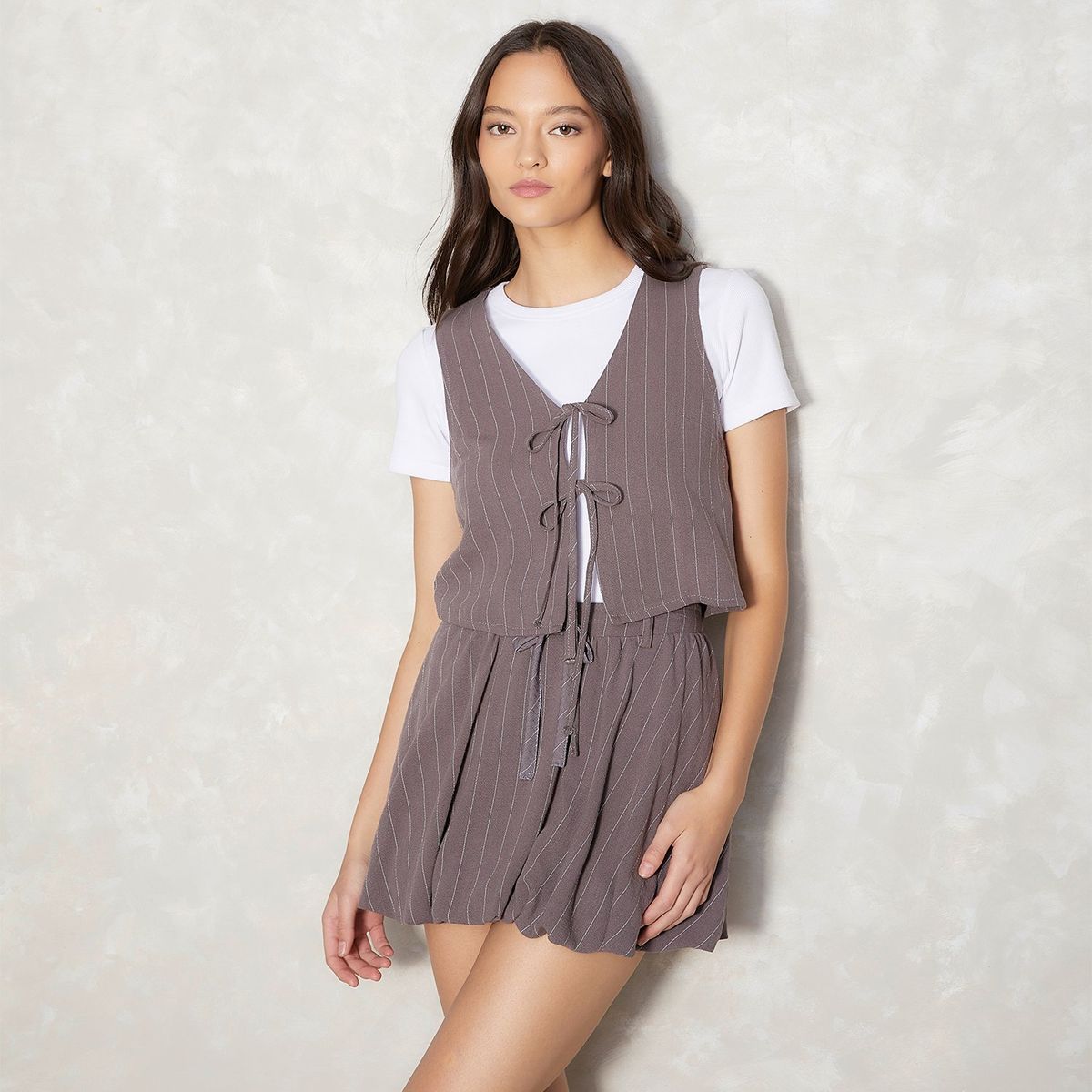 SYBILLA - Blazer Sybilla Mujer Viscosa Lino Rayas Sin Manga