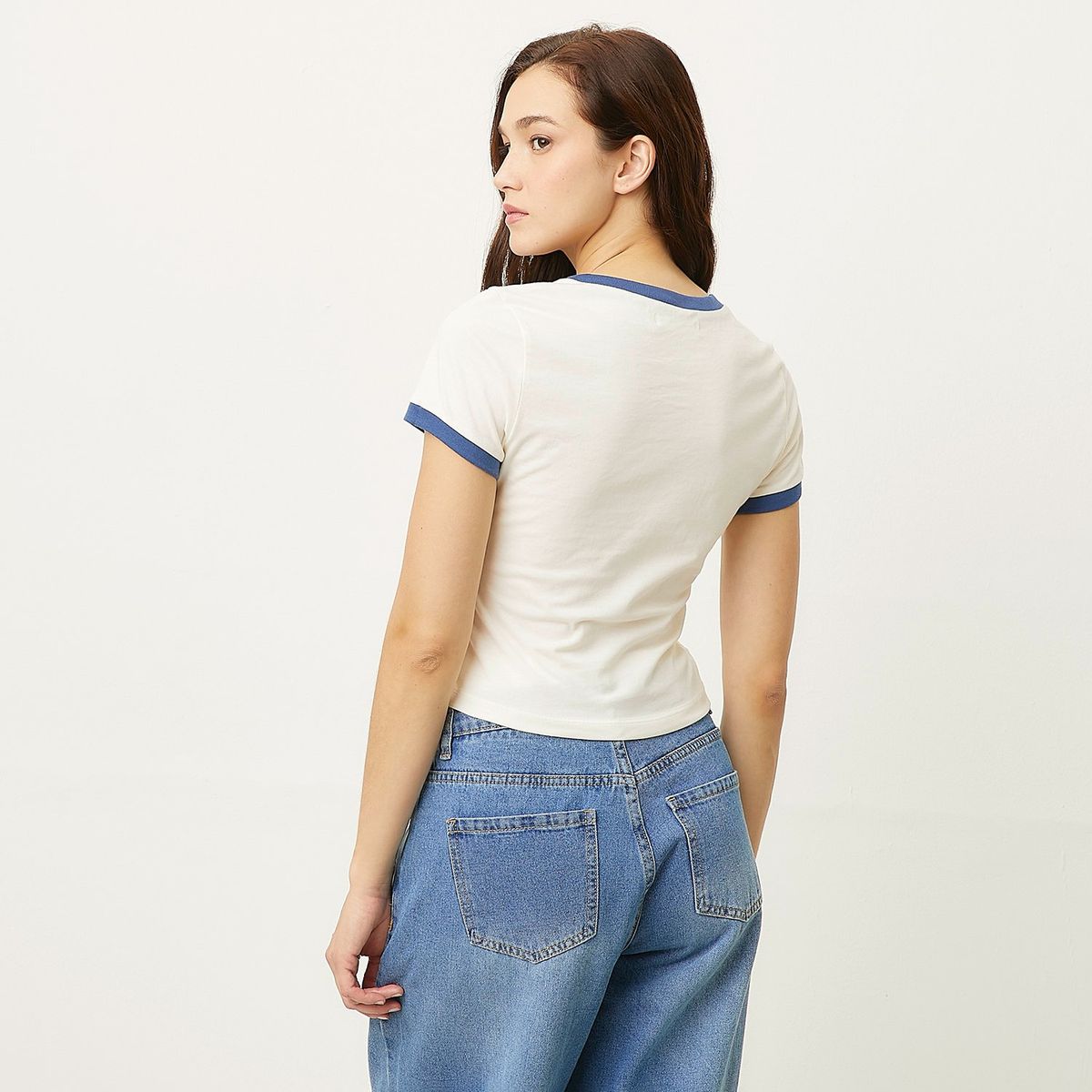 SYBILLA - Polera Manga Corta Algodón Diseño Mujer Sybilla