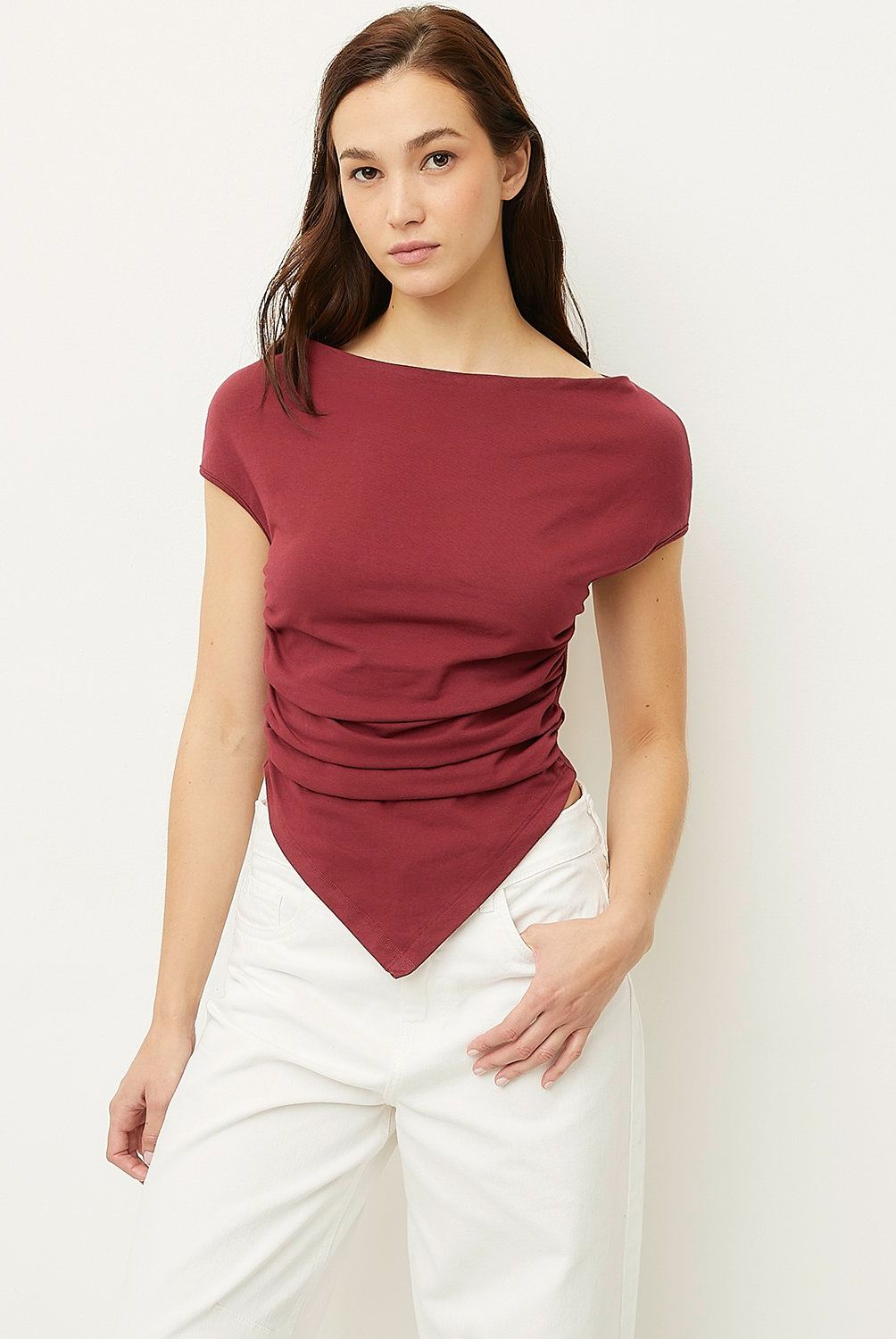 SYBILLA - Polera Sybilla Manga Corta Algodón Mujer Casual