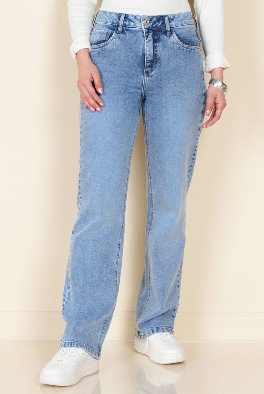 WADOS - Jeans Recto Tiro Alto Mujer Wados