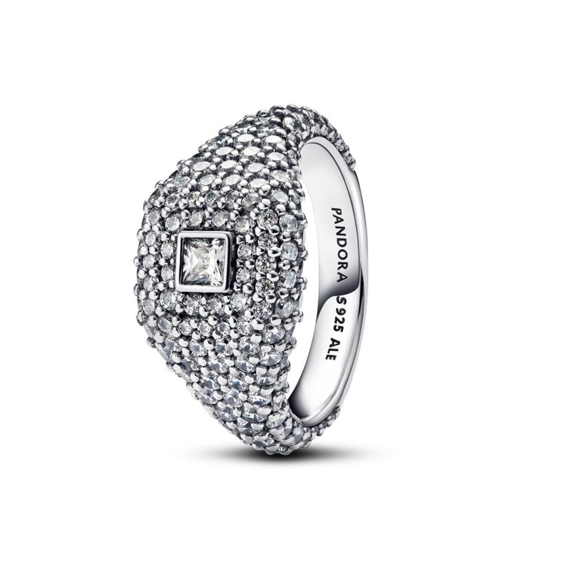 PANDORA - Anillo Cocktail Cuadrado De Plata Mujer Pandora