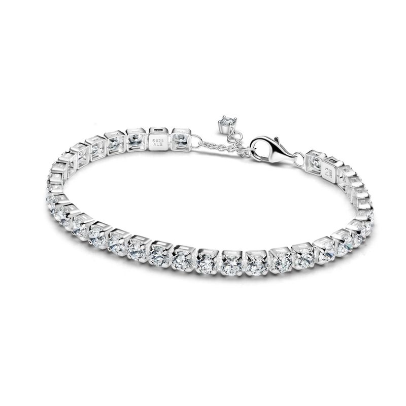 PANDORA - Pulsera Tenis Ancha De Plata Mujer Pandora