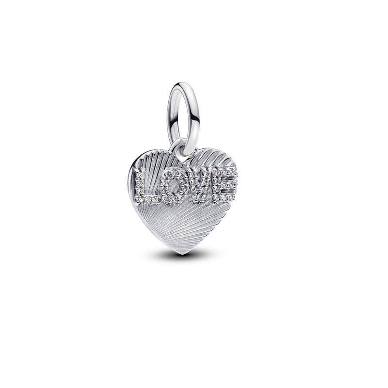 PANDORA - Charm Grabable Corazón Amor De Plata Mujer Pandora