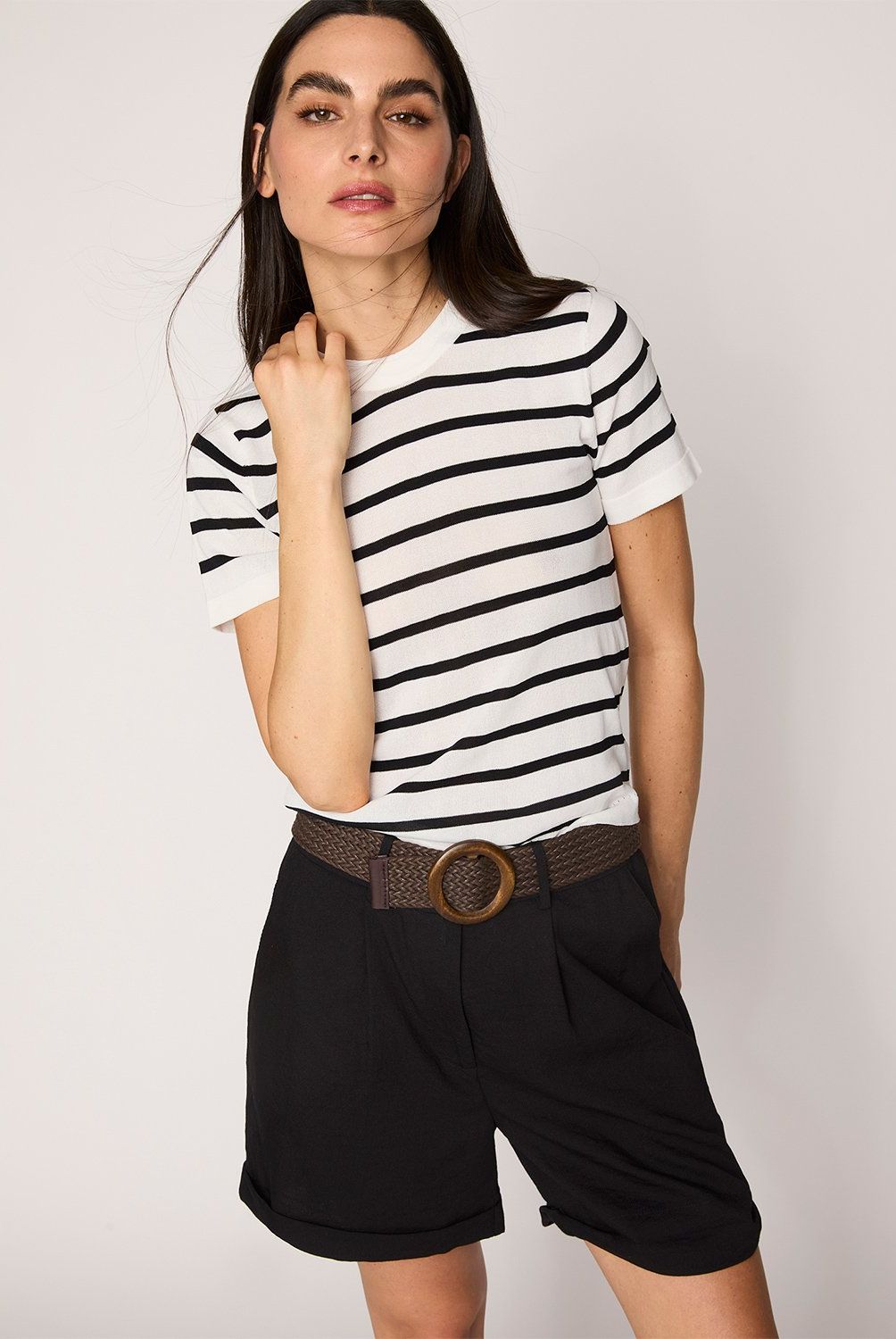BASEMENT - Short Basement Mujer Viscosa Lino Estilo Casual