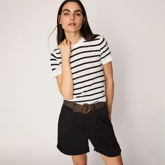 BASEMENT - Short Mujer Viscosa Lino Estilo Casual