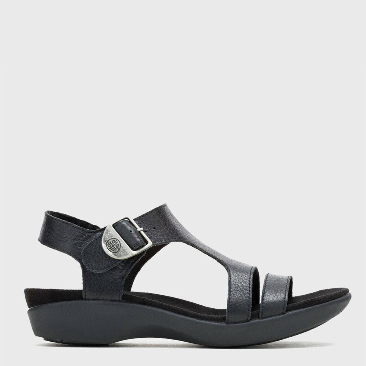 HUSH PUPPIES - Sandalia Mujer Cuero Negro Hush Puppies