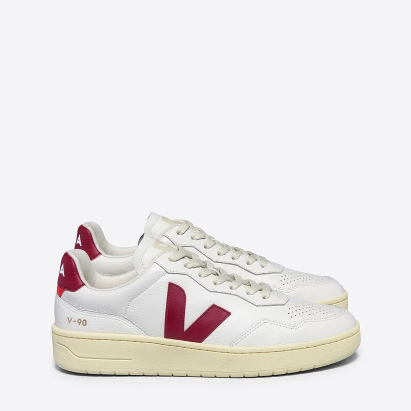VEJA - V-90 Extra Zapatilla Urbana Hombre Cuero Blanco Veja