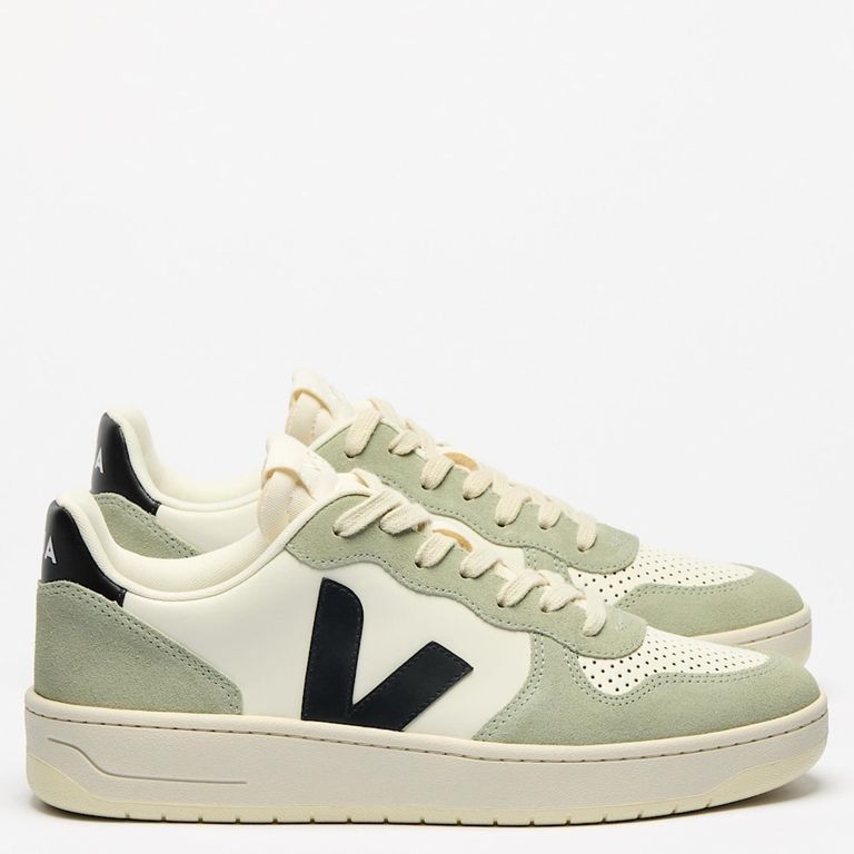 V-10 Pure Black Clay Zapatilla Urbana Hombre Cuero Verde