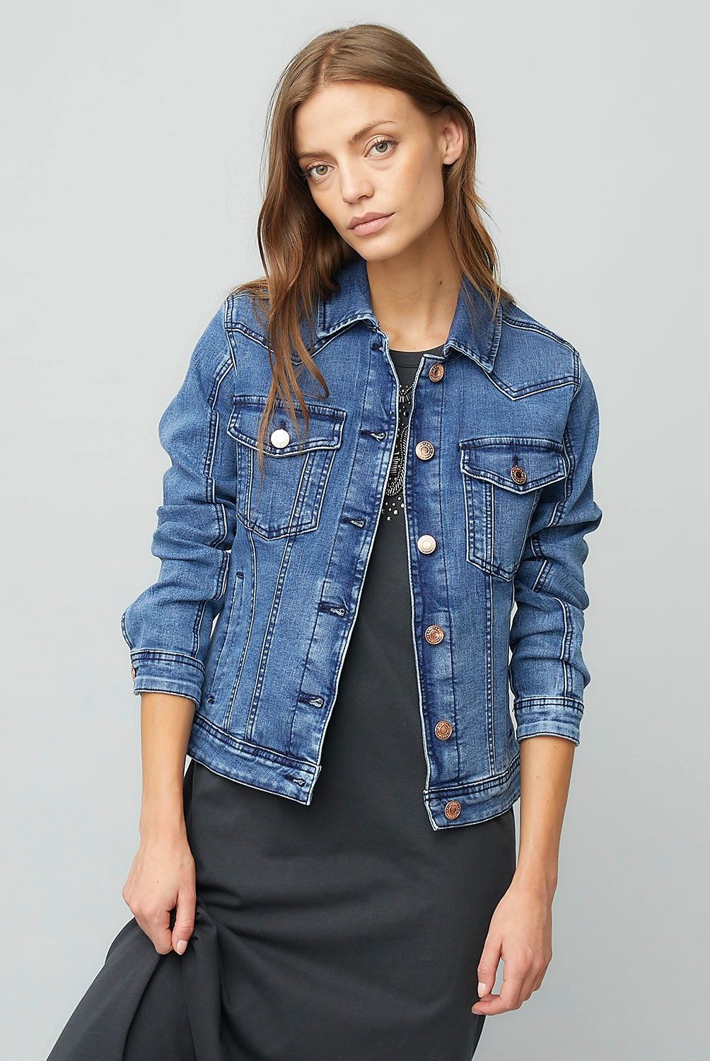 AMERICANINO - Chaqueta Denim Americanino Básica Stretch Mujer Algodón