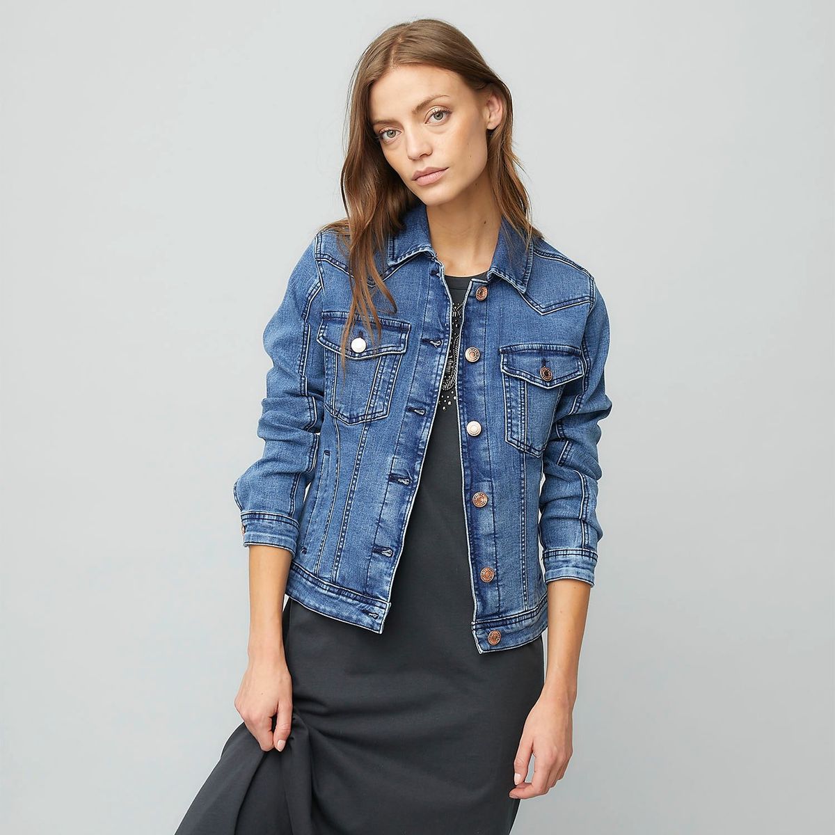 AMERICANINO - Chaqueta Denim Americanino Básica Stretch Mujer Algodón