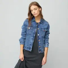 AMERICANINO - Chaqueta Denim Básica Stretch Mujer Algodón