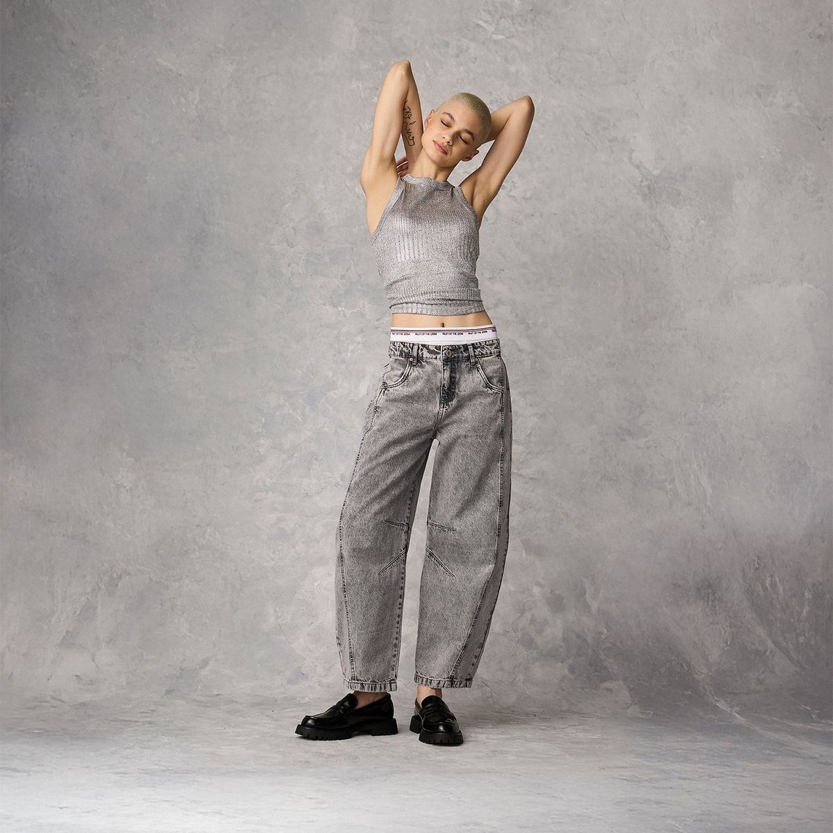 AMERICANINO - Jeans Baggy Tiro Medio Mujer Americanino