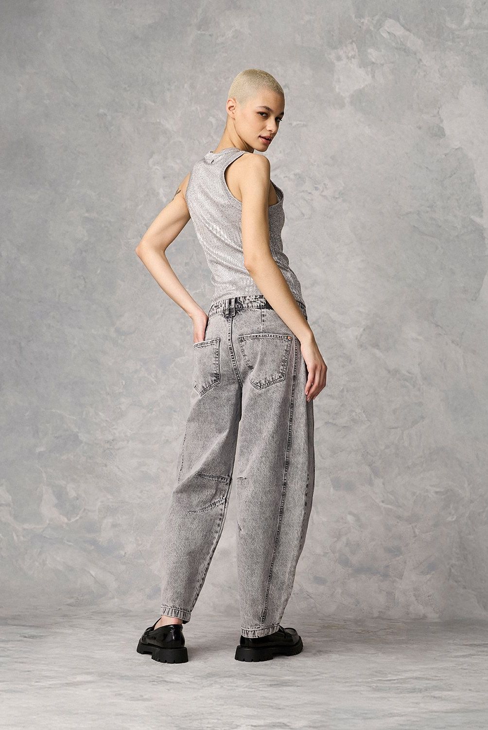 AMERICANINO - Jeans Baggy Tiro Medio Americanino Mujer Casual