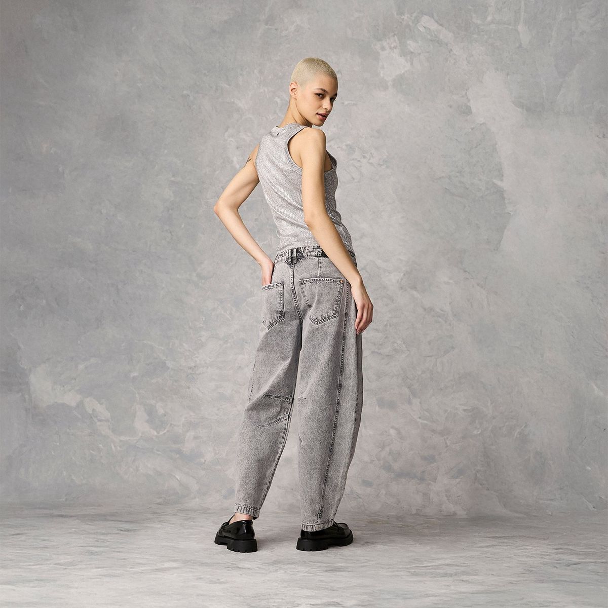 AMERICANINO - Jeans Baggy Tiro Medio Mujer Americanino