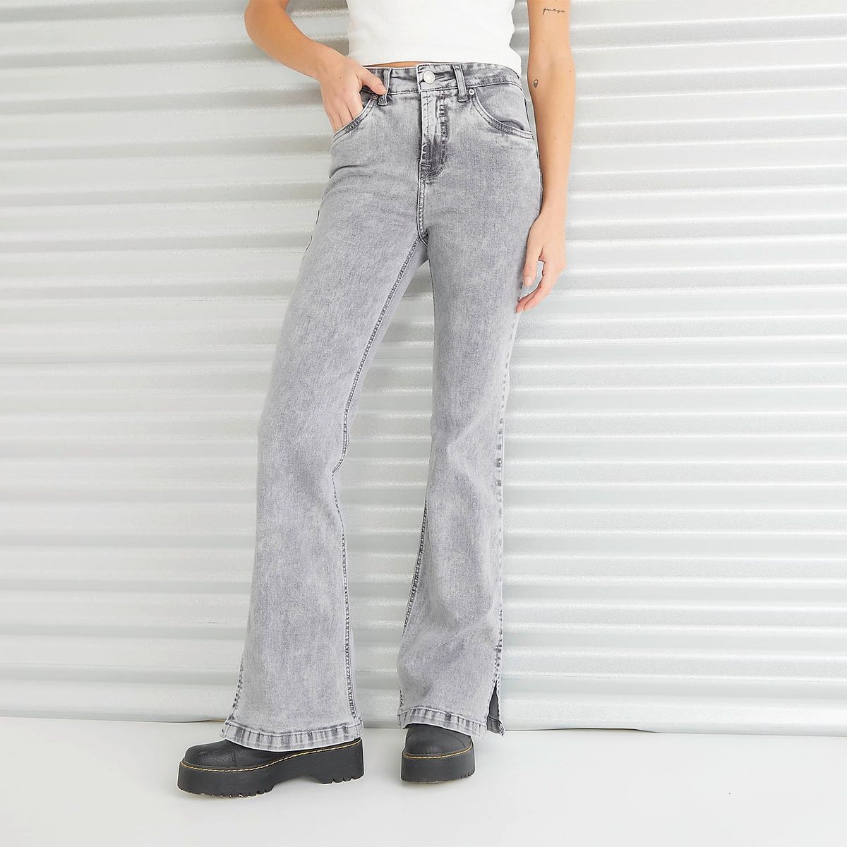 AMERICANINO - Jeans Flare Tiro Alto Mujer Americanino