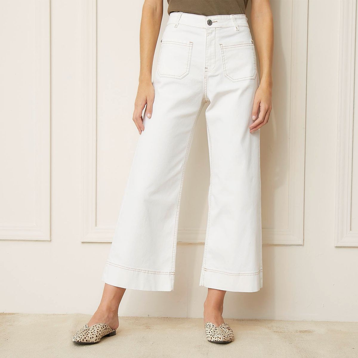 BASEMENT - Jeans Culotte Tiro Medio Basement Mujer Algodón