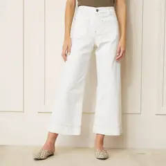 BASEMENT - Jeans Culotte Tiro Medio Mujer Algodón