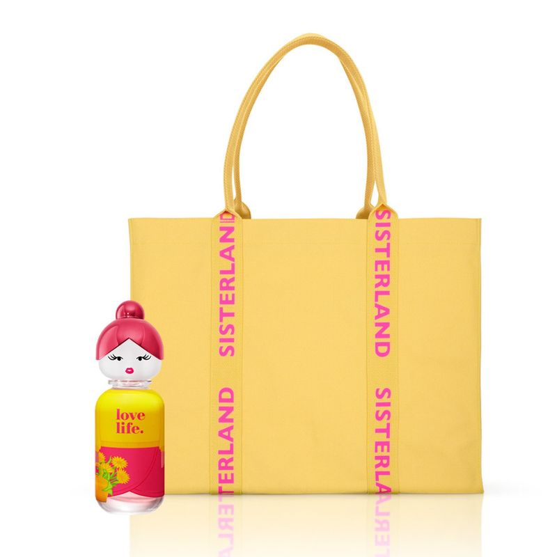 BENETTON - Perfume Mujer Sisterland Yellow Peony EDT 80ml + Cartera Sisterland  Benetton