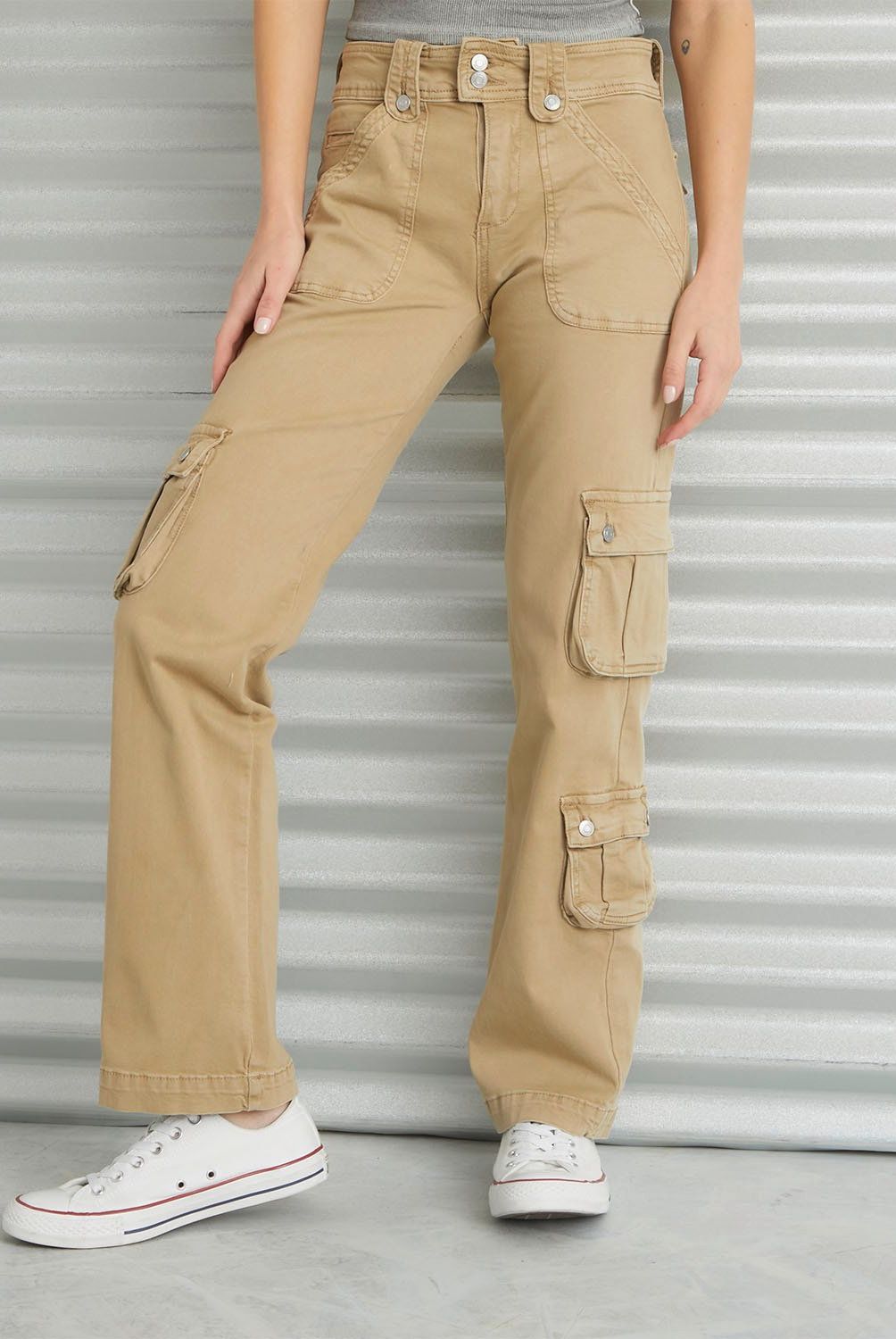 AMERICANINO - Jeans Cargo Tiro Medio Mujer Americanino