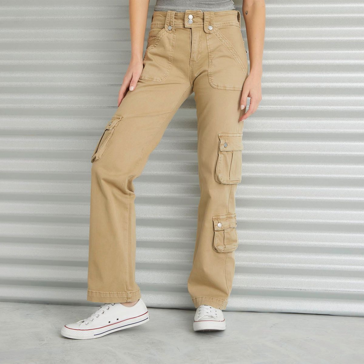 AMERICANINO - Jeans Cargo Tiro Medio Mujer Americanino