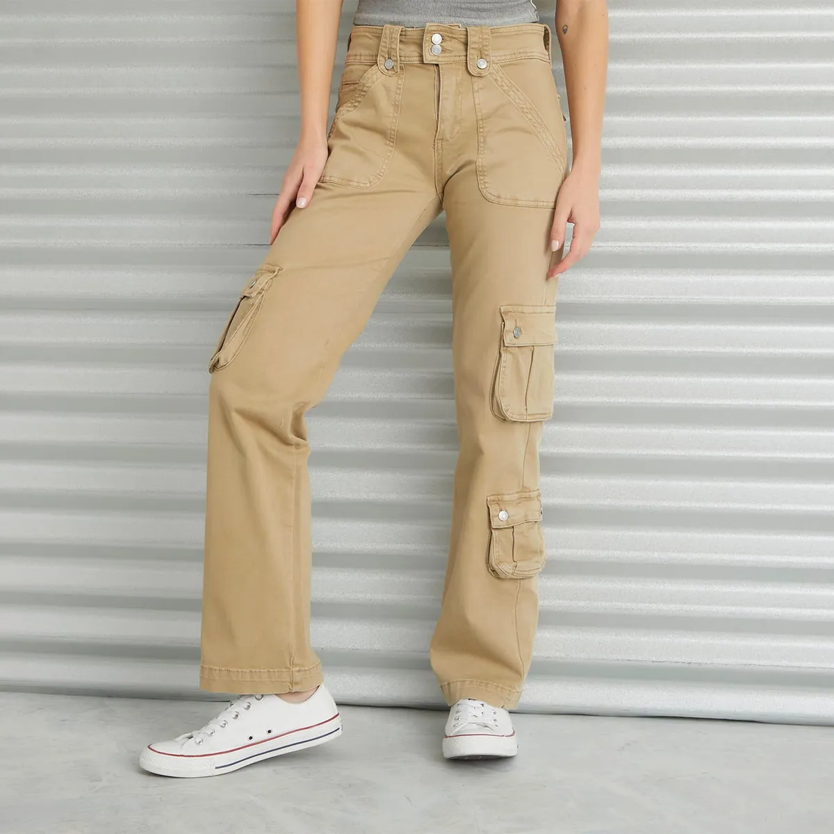 AMERICANINO - Jeans Cargo Tiro Medio Mujer Americanino