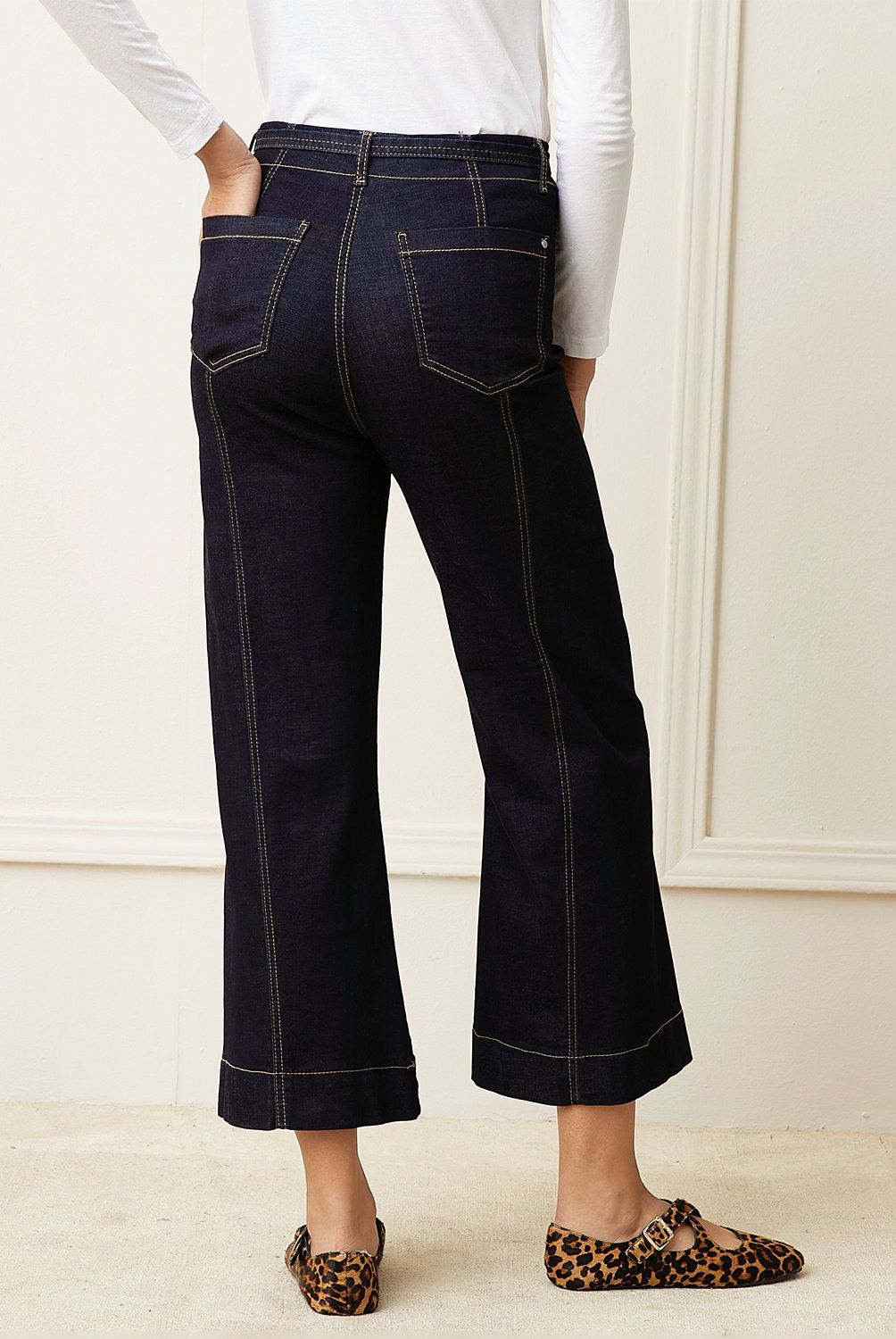 BASEMENT - Jeans Culotte Tiro Medio Mujer Basement Algodón