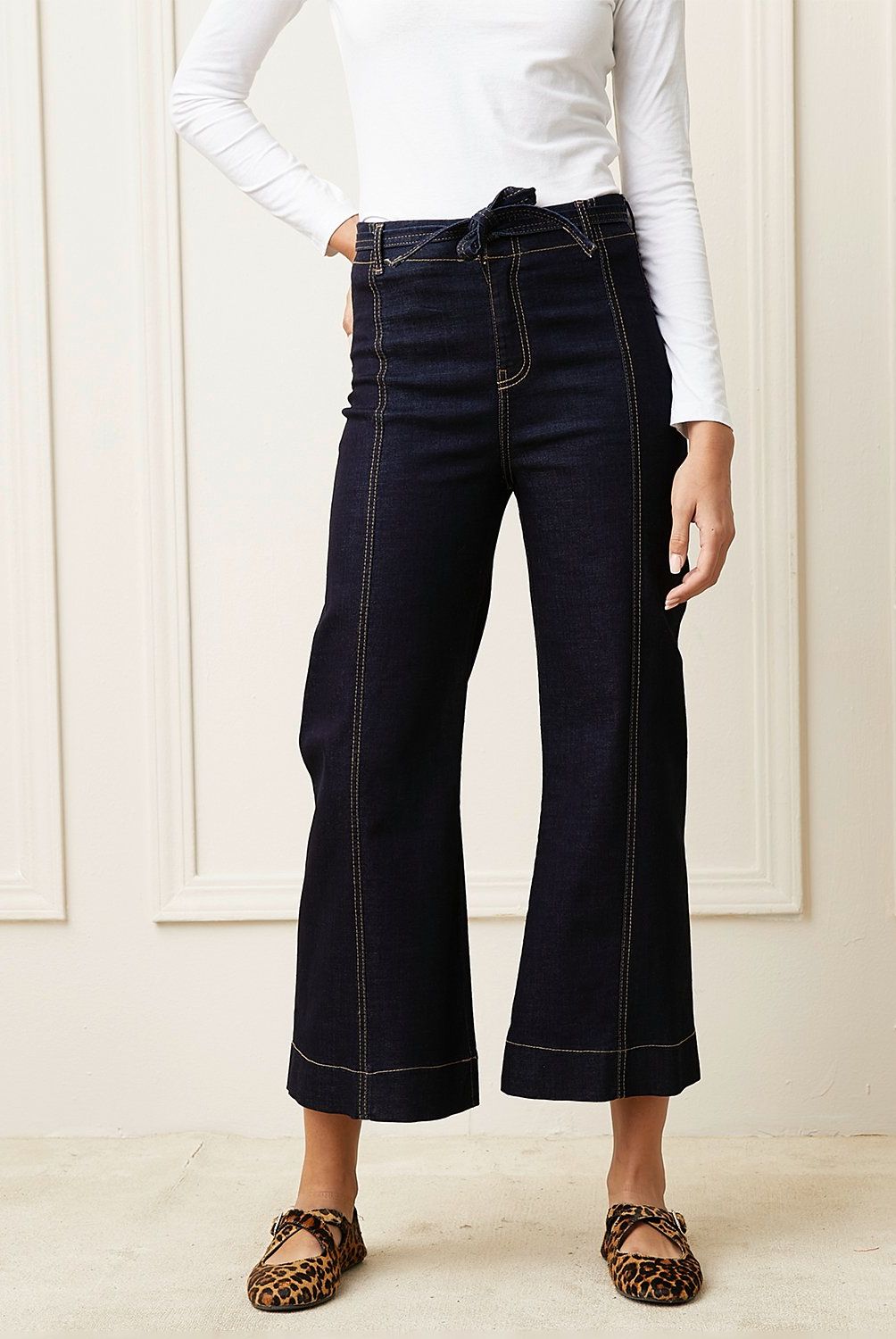 BASEMENT - Jeans Culotte Tiro Medio Mujer Basement Algodón