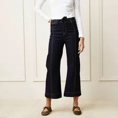 BASEMENT - Jeans Culotte Tiro Medio Mujer Algodón