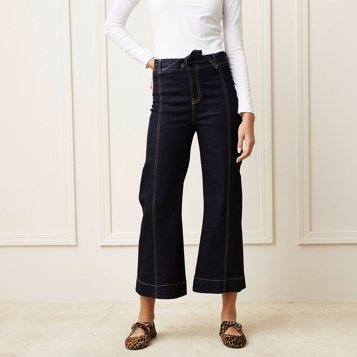 BASEMENT - Jeans Culotte Tiro Medio Mujer Basement Algodón