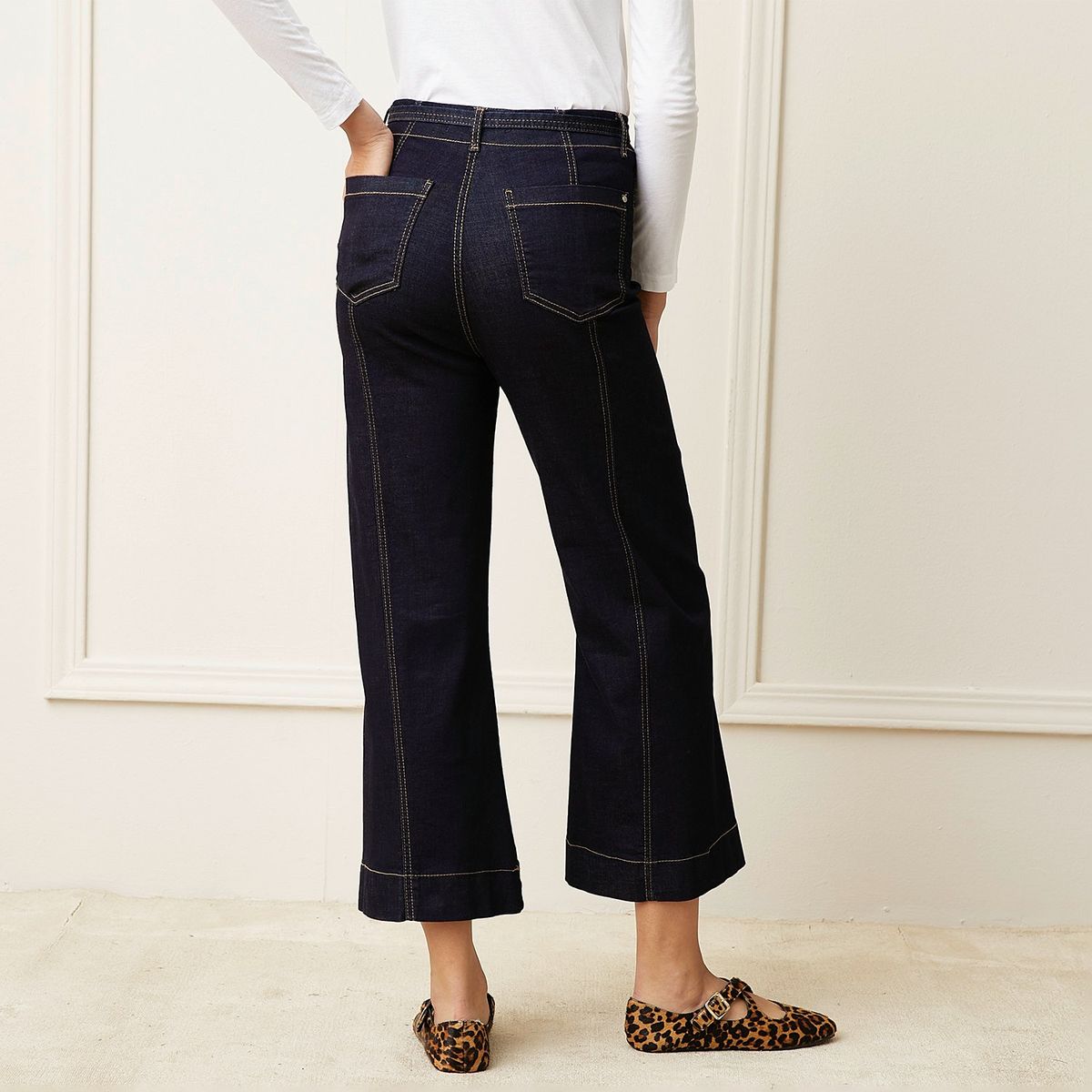 BASEMENT - Jeans Culotte Tiro Medio Mujer Basement Algodón