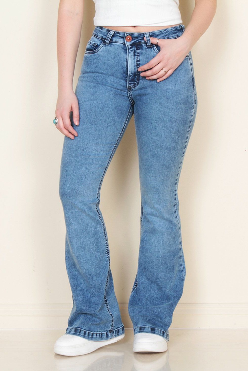 WADOS - Jeans Flare Tiro Alto Mujer Wados