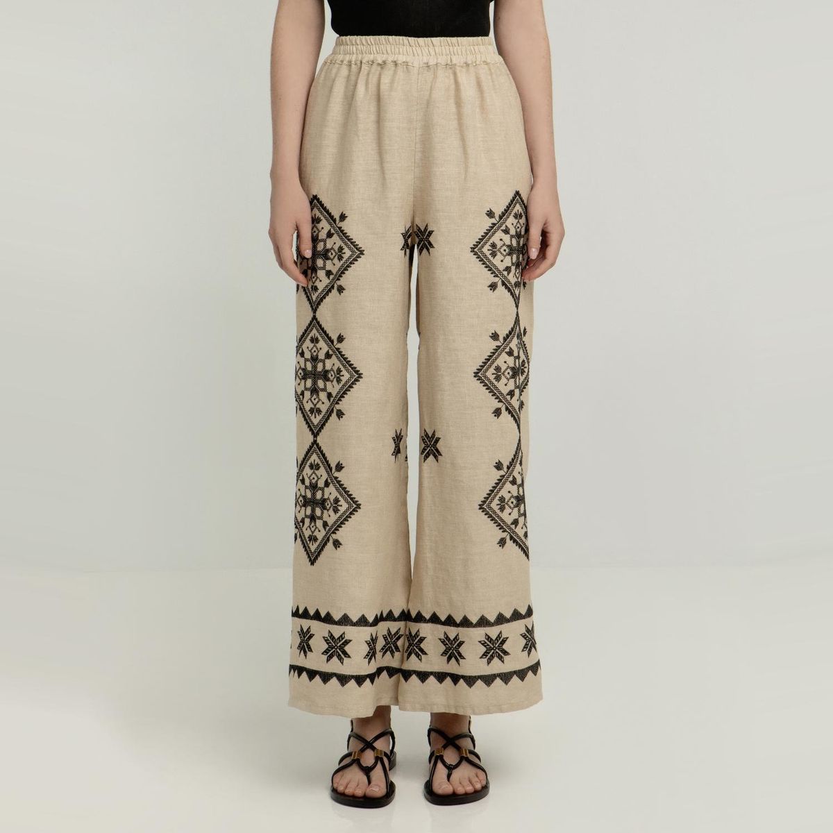 GREEK ARCHAIC KORI - Pantalón 100% Lino Mujer Greek Archaic Kori