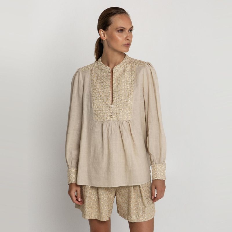 GREEK ARCHAIC KORI - Blusa Lisa Ml Mujer Greek Archaic Kori