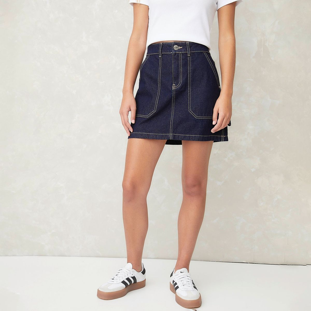 SYBILLA - Falda Corta Denim Sybilla Tiro Alto Para Mujer