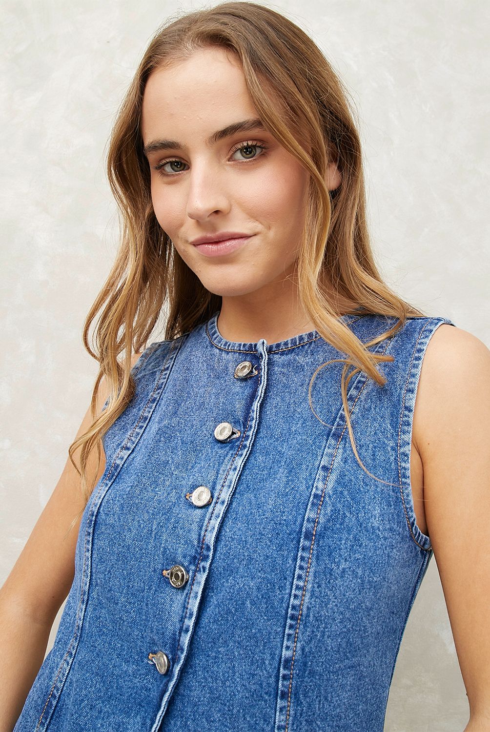 SYBILLA - Chaqueta de Jeans sin Mangas Sybilla Mujer Algodón